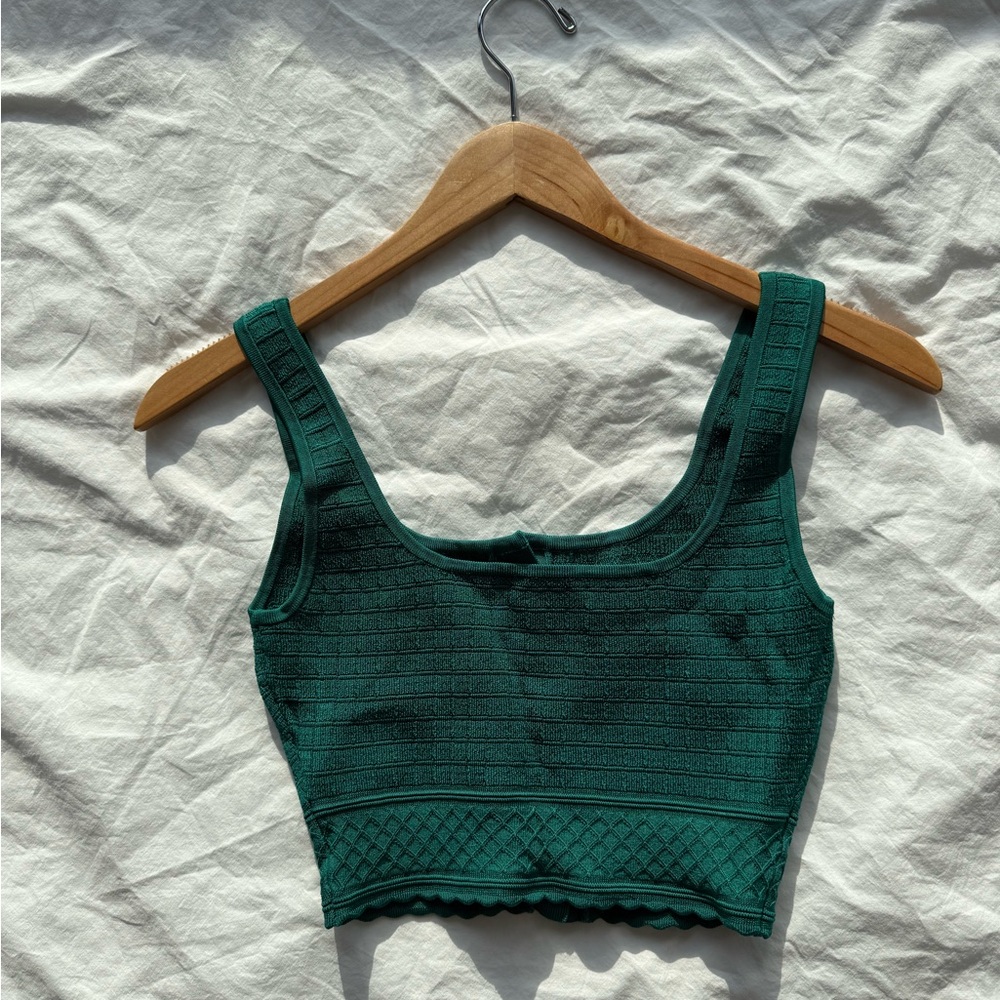 Aritzia Babaton Emerald Green Button-Up Tank Top - Picture 6 of 8